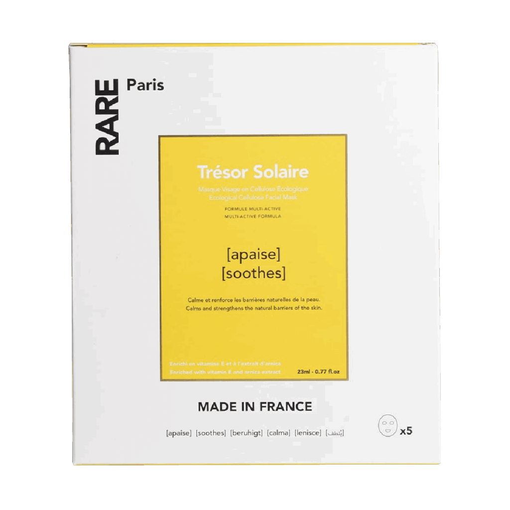 RARE Paris TRESOR SOLAIRE SOOTHING FACE MASK BOX x5